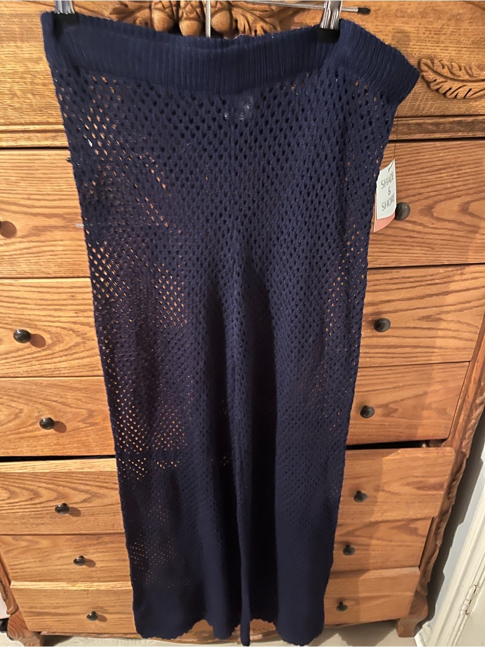 Navy Crochet Maxi Skirt